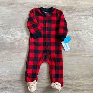 Baby boy zip up fleece sleep and play